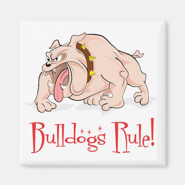 English Bulldog Puppy Dog Cartoon Magnet (Vorne)