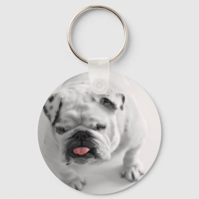 English Bulldog Puppy Schlüsselanhänger (Vorderseite)