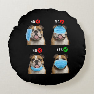English Bulldog Right Weace - Maskenmagazin Top Rundes Kissen