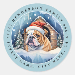 English Bulldog Round Stickers