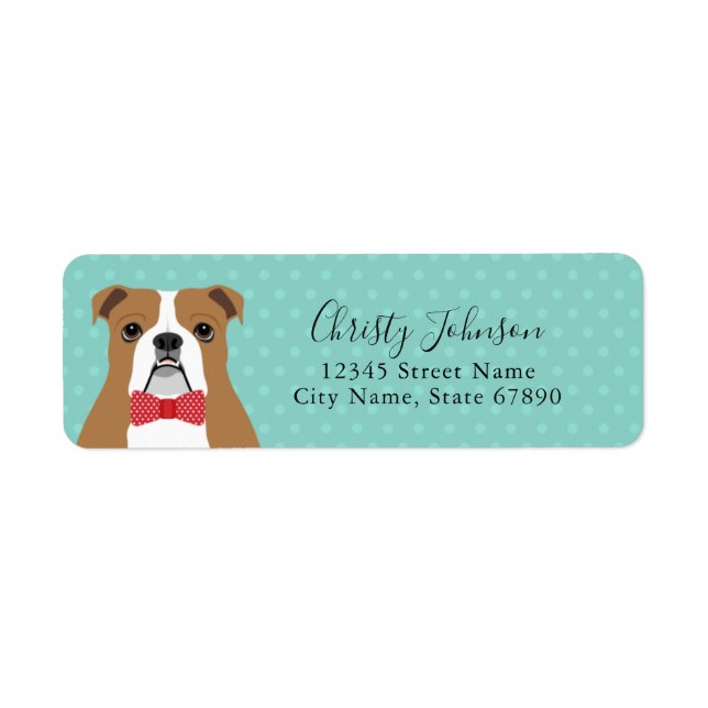 English Bulldog Rücksendeadressen-Aufkleber (Vorne)