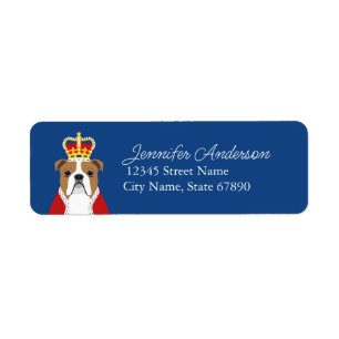 English Bulldog Rücksendeadressen-Aufkleber