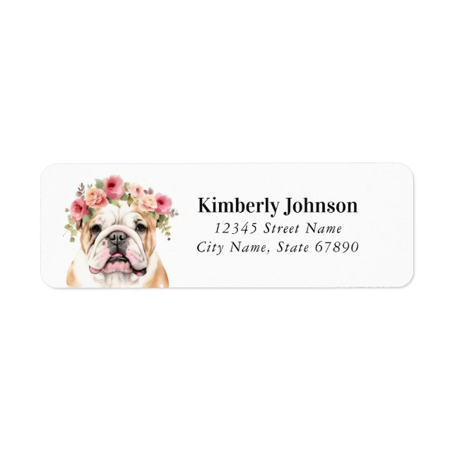 English Bulldog Rücksendeadressen-Aufkleber (Vorne)