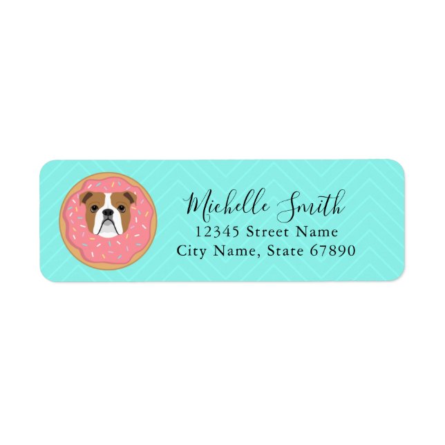 English Bulldog Rücksendeadressen-Aufkleber (Vorne)