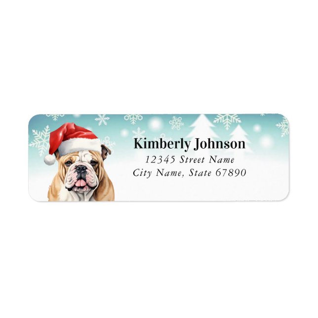 English Bulldog Rücksendeadressen-Aufkleber (Vorne)