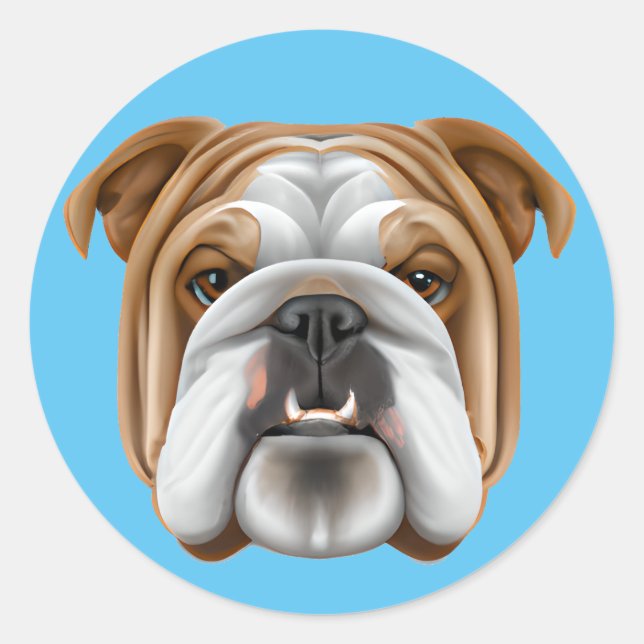 English Bulldog Runder Aufkleber (Vorderseite)