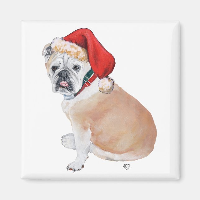 English Bulldog Santa Magnet (Vorne)