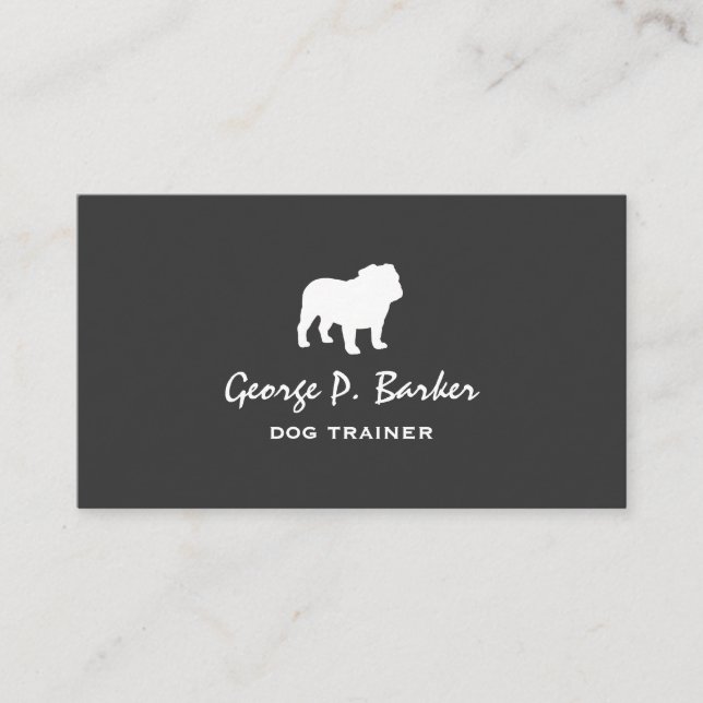 English Bulldog Silhouette Visitenkarte (Vorderseite)