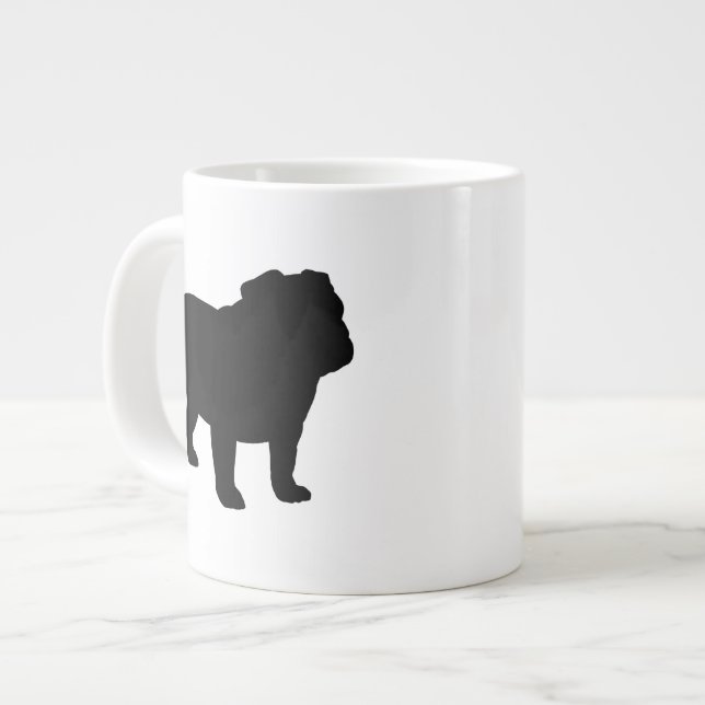 English Bulldog Silhouetten | Hunde Lover Jumbo-Tasse (Vorderseite Links)