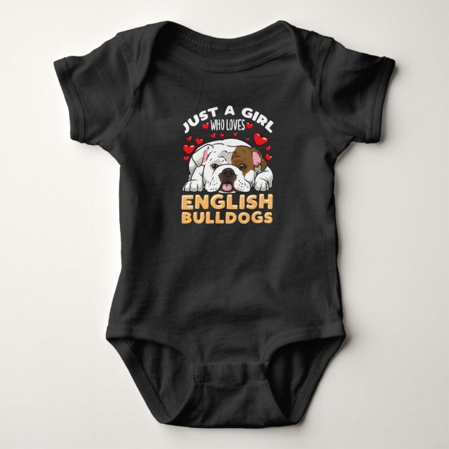 ENGLISH BULLDOG Sprichwort lustiges Geschenk Baby Strampler (Vorderseite)