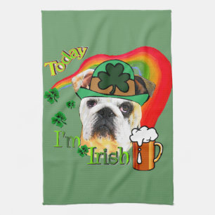 English Bulldog St Patricks Day Geschirrtuch