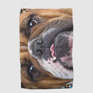 English Bulldog Throw Kissen Golfhandtuch