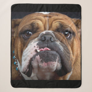 English Bulldog Throw Kissen Sherpadecke
