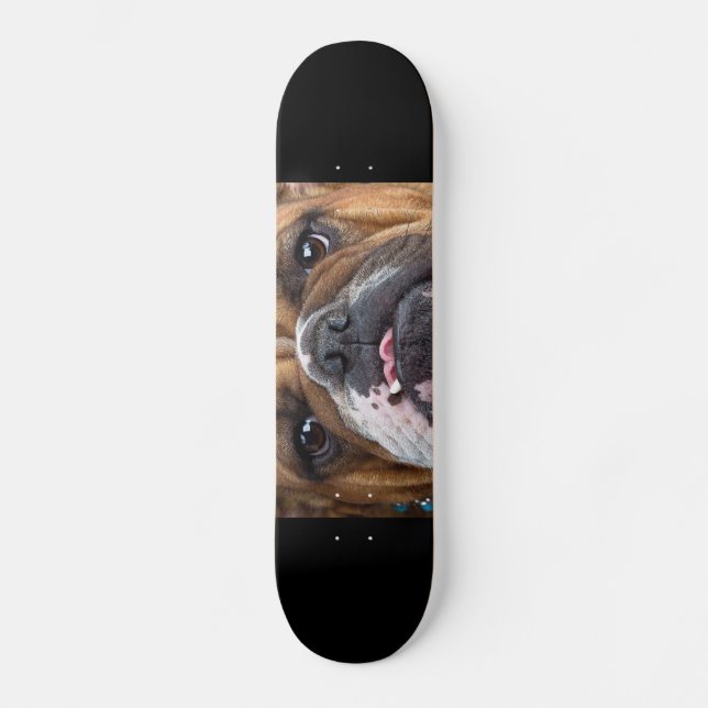 English Bulldog Throw Kissen Skateboard (Vorderseite)