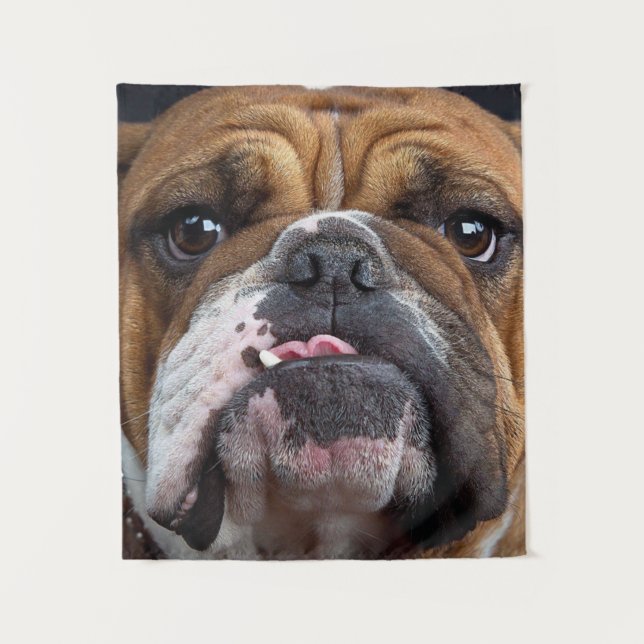 English Bulldog Throw Kissen Wandteppich (Vorderseite)