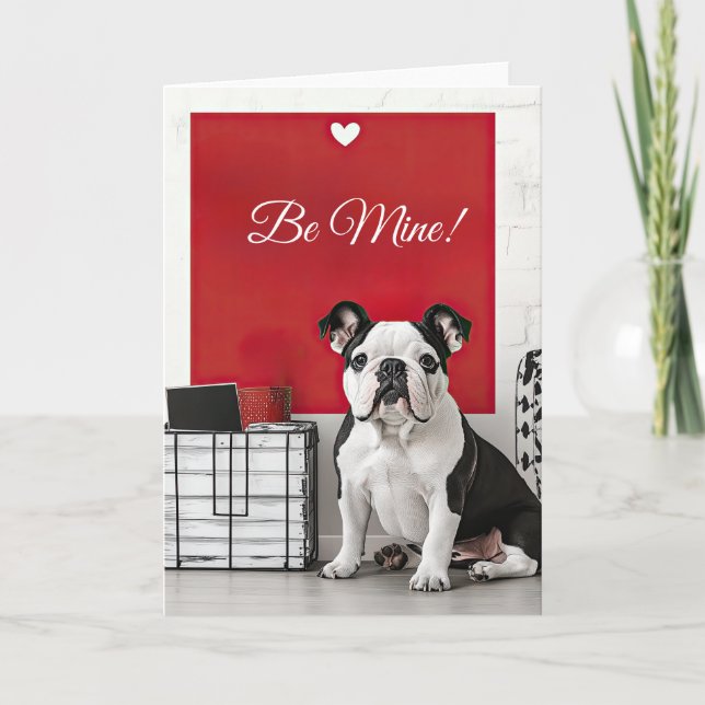 English Bulldog Valentine Card Dankeskarte (Vorderseite)