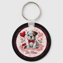 English Bulldog Valentine Charm Schlüsselanhänger