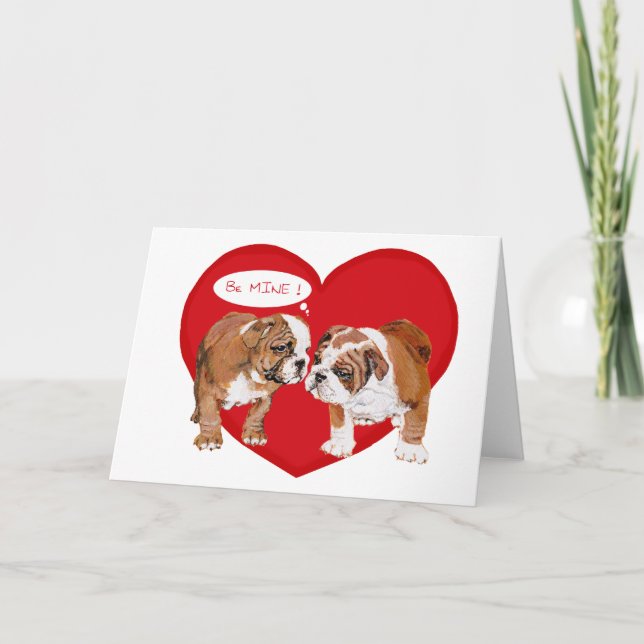 English Bulldog Valentine Feiertagskarte (Vorderseite)