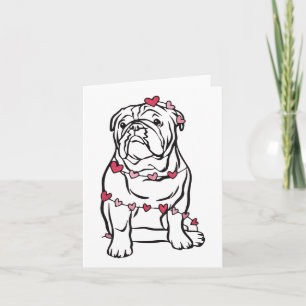 English Bulldog Valentinstag Heart Pet Anima Karte