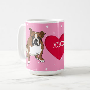 English Bulldog Valentinstag Kaffeetasse