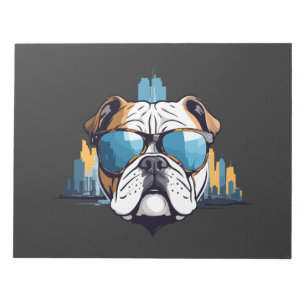 English Bulldog Vector Art Animal Modern Urban Hau Notizblock