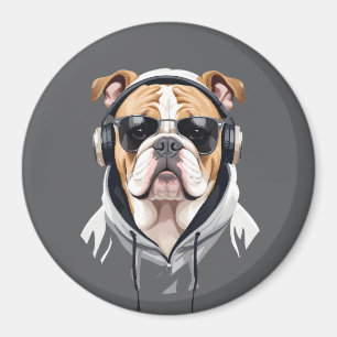 English Bulldog Weaver Hoodie Funny Cool Music Magnet
