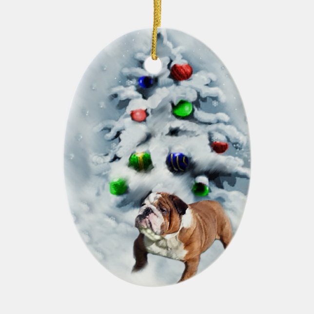 English Bulldog Weihnachtsgeschenke Ornament (Vorne)
