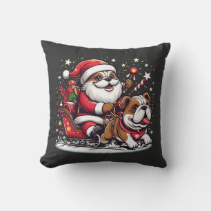 English Bulldog Weihnachtslieder Weihnachtsmannsch Kissen