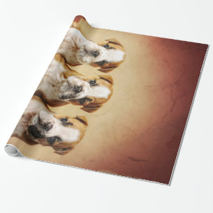 English Bulldog Welpen wirklich Niedlich Geschenkpapier