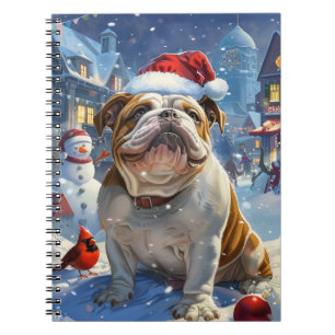 English Bulldog Winter Wonderland Christmas Joy Notizblock