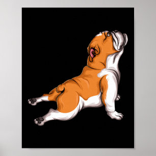 English Bulldog Yoga Mumien-Hundehalter-Geschenkid Poster