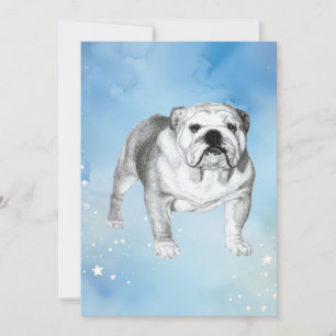 English Bulldog zeichnend Einladung