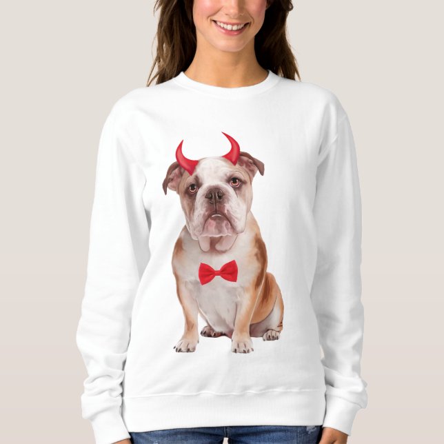 English Bulldog zu Halloween Sweatshirt (Vorderseite)