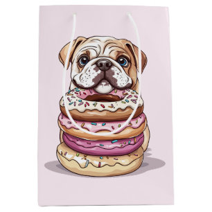 English Bulldogs Sprinkled Donuts Mittlere Geschenktüte