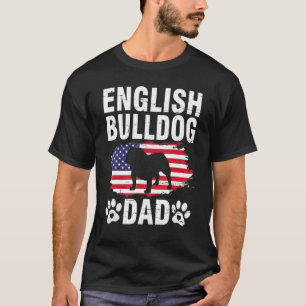 English Bulldogs Vater Happy Vatertag Hunde Daddy  T-Shirt