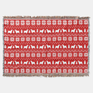 English Cocker Spanel Dog Silhouetten Weihnachten Decke