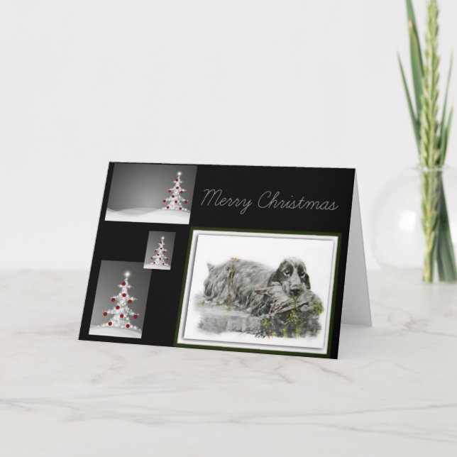 English Cocker Spanel Feiertagskarte (Vorderseite)