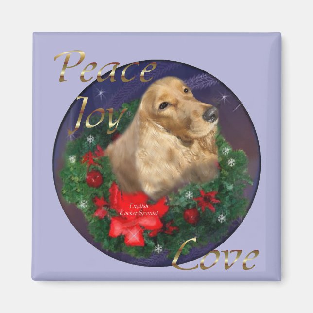 English Cocker Spanel Weihnachtsgeschenke Magnet (Vorne)