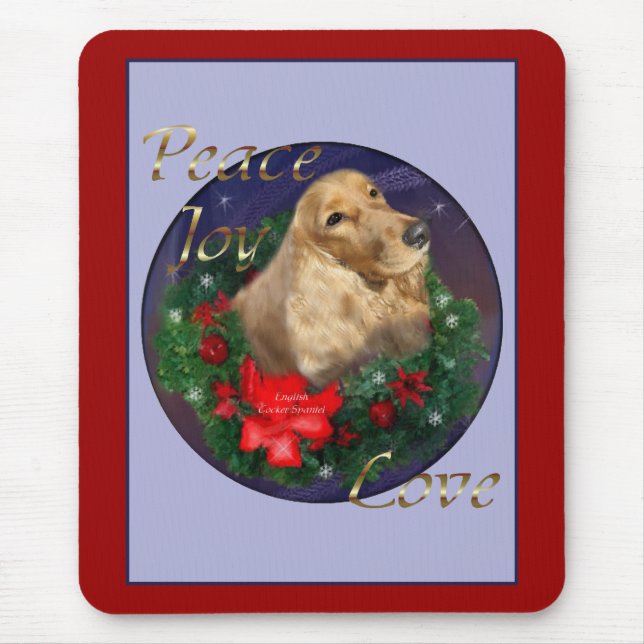 English Cocker Spanel Weihnachtsgeschenke Mousepad (Vorne)