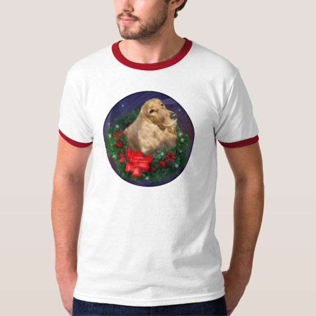 English Cocker Spanel Weihnachtsgeschenke T-Shirt (Vorderseite)