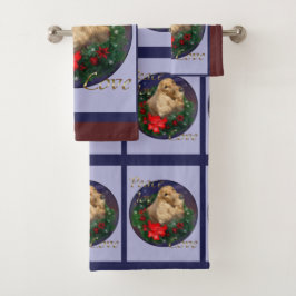 English Cocker Spaniel Christmas Badhandtuch Set