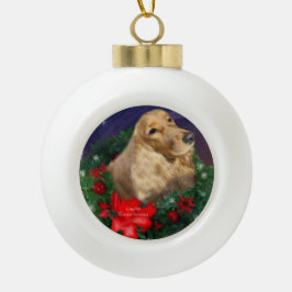 English Cocker Spaniel Christmas Keramik Kugel-Ornament
