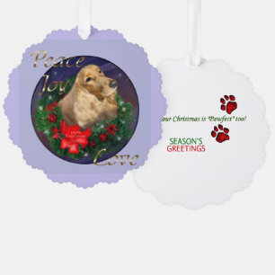 English Cocker Spaniel Christmas Ornament Karte