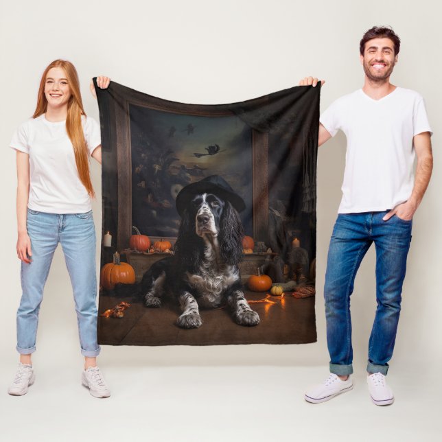English Cocker Spaniel Pumpkins Halloween Beängsti Fleecedecke (Beispiel)
