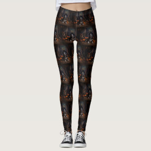 English Cocker Spaniel Pumpkins Halloween Beängsti Leggings