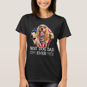 English Cocker Spaniel Vater American Flag 4. Ju T-Shirt