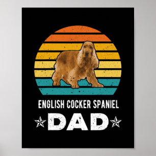 English Cocker Spaniel Vater Retro Tier Poster