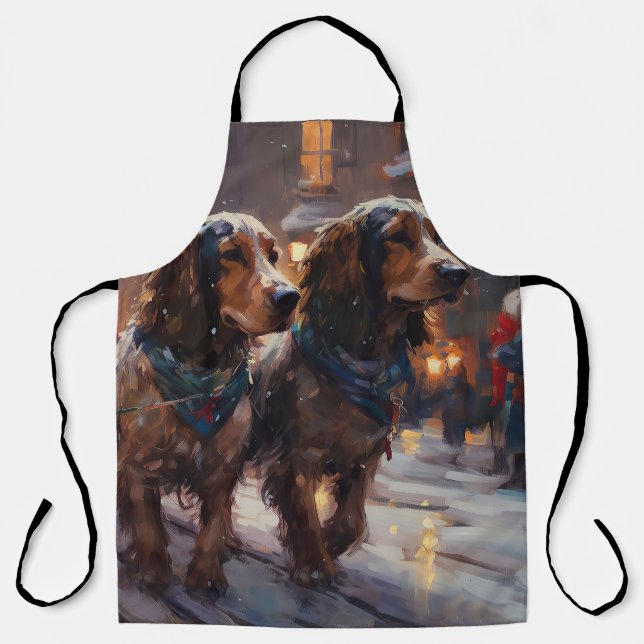 English Cocker Spaniel Weihnachtsfeiersaison Schürze (Vorderseite)
