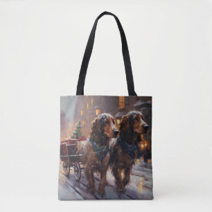 English Cocker Spaniel Weihnachtsfestliche Jahresz Tasche