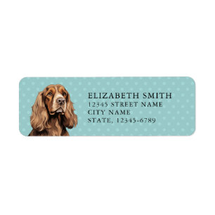 English Cocker Spanisch Rücksendeadresse Label